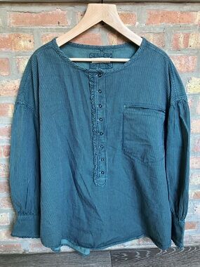 We The Free denim dreaming railroad stripe Henley